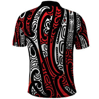 New Zealand Maori Taniko Polo Shirt Red Kowhaiwhai Puhoro