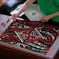 New Zealand Maori Taniko Puzzle Red Kowhaiwhai Puhoro - Polynesian Pride