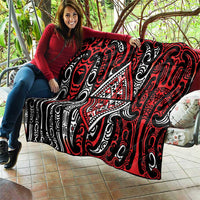 New Zealand Maori Taniko Quilt Red Kowhaiwhai Puhoro