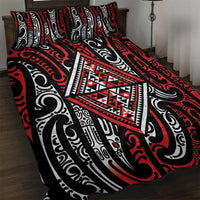 New Zealand Maori Taniko Quilt Bed Set Red Kowhaiwhai Puhoro