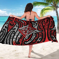 New Zealand Maori Taniko Sarong Red Kowhaiwhai Puhoro