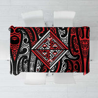 New Zealand Maori Taniko Tablecloth Red Kowhaiwhai Puhoro