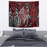 New Zealand Maori Taniko Tapestry Red Kowhaiwhai Puhoro