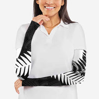 New Zealand Silver Fern Arm Sleeves Maori Koru Mixed Taniko Pattern - Polynesian Pride