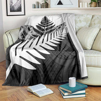 New Zealand Silver Fern Blanket Maori Koru Mixed Taniko Pattern