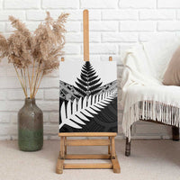 New Zealand Silver Fern Canvas Wall Art Maori Koru Mixed Taniko Pattern