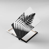 New Zealand Silver Fern Canvas Wall Art Maori Koru Mixed Taniko Pattern