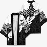 New Zealand Silver Fern Kimono Maori Koru Mixed Taniko Pattern LT9 - Polynesian Pride