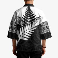New Zealand Silver Fern Kimono Maori Koru Mixed Taniko Pattern LT9 - Polynesian Pride