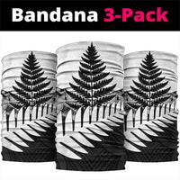 New Zealand Silver Fern Neck Gaiter Maori Koru Mixed Taniko Pattern - Polynesian Pride
