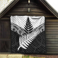 New Zealand Silver Fern Quilt Maori Koru Mixed Taniko Pattern