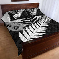 New Zealand Silver Fern Quilt Bed Set Maori Koru Mixed Taniko Pattern