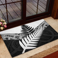 New Zealand Silver Fern Rubber Doormat Maori Koru Mixed Taniko Pattern LT9 - Polynesian Pride