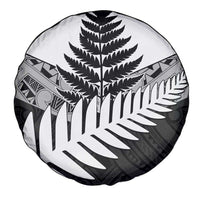 New Zealand Silver Fern Spare Tire Cover Maori Koru Mixed Taniko Pattern