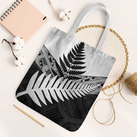 New Zealand Silver Fern Tote Bag Maori Koru Mixed Taniko Pattern - Polynesian Pride