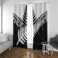 New Zealand Silver Fern Window Curtain Maori Koru Mixed Taniko Pattern