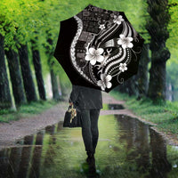 Samoa Siapo Tribal Pattern Umbrella Black Polynesian Plumeria Tapa Motif