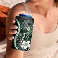 Samoa Siapo Tribal Pattern 4 in 1 Can Cooler Tumbler Forest Green Polynesian Plumeria Tapa Motif LT9 - Polynesian Pride