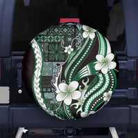 Samoa Siapo Tribal Pattern Spare Tire Cover Forest Green Polynesian Plumeria Tapa Motif LT9 No hole Green - Polynesian Pride
