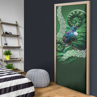 Tui Bird Koru Silver Fern Aotearoa Door Cover LT9 - Polynesian Pride