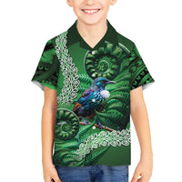 Tui Bird Koru Silver Fern Aotearoa Family Matching Mermaid Dress and Hawaiian Shirt