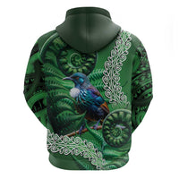 Tui Bird Koru Silver Fern Aotearoa Hoodie