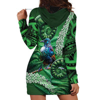 Tui Bird Koru Silver Fern Aotearoa Hoodie Dress LT9 - Polynesian Pride