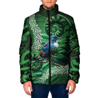 Tui Bird Koru Silver Fern Aotearoa Padded Jacket LT9 Men Green - Polynesian Pride