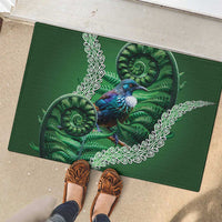 Tui Bird Koru Silver Fern Aotearoa Rubber Doormat LT9 - Polynesian Pride
