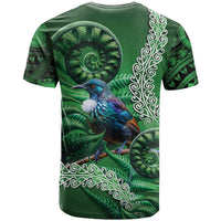 Tui Bird Koru Silver Fern Aotearoa T Shirt LT9 - Polynesian Pride