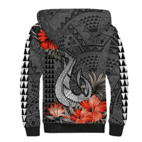Hawaii Fish Hook Sherpa Hoodie Polynesian Vintage Vibes LT9 - Polynesian Pride