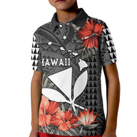 Hawaii Kanaka Maoli Kid Polo Shirt Polynesian Vintage Vibes LT9 Kid Black - Polynesian Pride