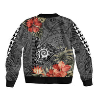 Hawaii Shaka Surf Hand Sign Bomber Jacket Polynesian Vintage Vibes LT9 - Polynesian Pride