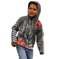 Personalised Hawaii Hammerhead Shark Kid Hoodie Polynesian Vintage Vibes LT9 - Polynesian Pride