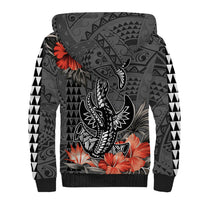 Personalised Hawaii Hammerhead Shark Sherpa Hoodie Polynesian Vintage Vibes LT9 - Polynesian Pride