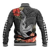 Personalised Hawaii Shark Tattoo Baseball Jacket Polynesian Vintage Vibes LT9 - Polynesian Pride