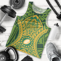 Cook Islands Rugby Men Tank Top Kukis Athletic Style LT9 Green - Polynesian Pride