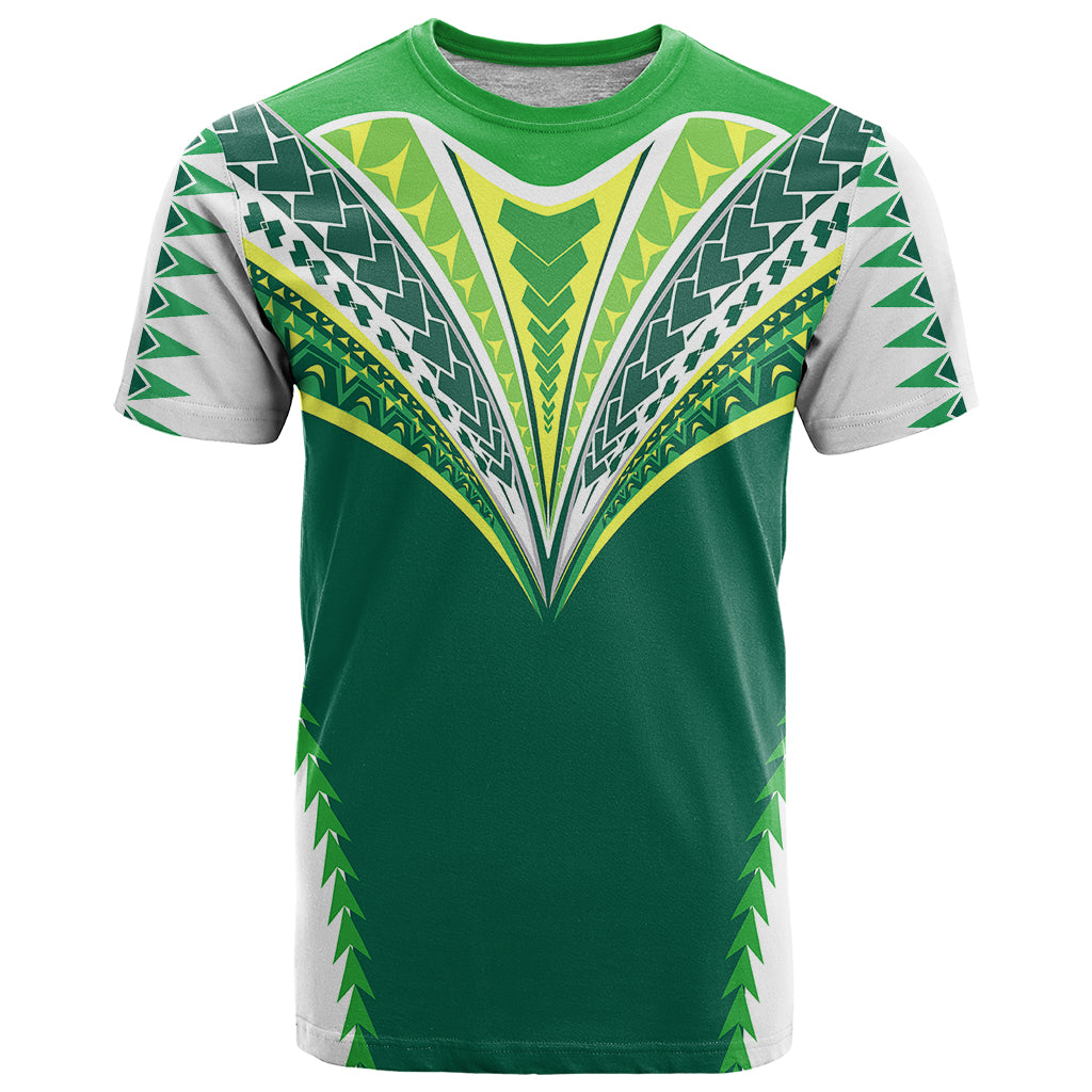 Custom Polynesian Pride Cook Islands Rugby T Shirt No1 LT9 Green - Polynesian Pride