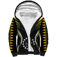 Personalised Polynesian Pride Cook Islands Sherpa Hoodie Tribal Wave Style LT9 Unisex Black - Polynesian Pride