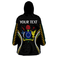Personalised Polynesian Pride Cook Islands Wearable Blanket Hoodie Tribal Wave Style LT9 - Polynesian Pride