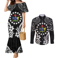 Cook Islands Ra o te Ui Ariki Est 1967 Couples Matching Mermaid Dress and Long Sleeve Button Shirt