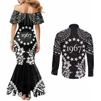 Cook Islands Ra o te Ui Ariki Est 1967 Couples Matching Mermaid Dress and Long Sleeve Button Shirt