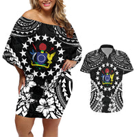 Cook Islands Ra o te Ui Ariki Est 1967 Couples Matching Off Shoulder Short Dress and Hawaiian Shirt