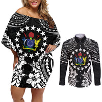 Cook Islands Ra o te Ui Ariki Est 1967 Couples Matching Off Shoulder Short Dress and Long Sleeve Button Shirt