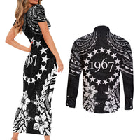 Cook Islands Ra o te Ui Ariki Est 1967 Couples Matching Short Sleeve Bodycon Dress and Long Sleeve Button Shirt