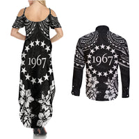 Cook Islands Ra o te Ui Ariki Est 1967 Couples Matching Summer Maxi Dress and Long Sleeve Button Shirt