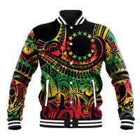 Cook Islands 15 Stars Baseball Jacket Kuki Airani Polynesian Tribal Wave Tattoo