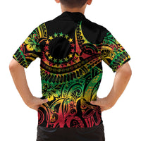 Cook Islands 15 Stars Family Matching Long Sleeve Bodycon Dress and Hawaiian Shirt Kuki Airani Polynesian Tribal Wave Tattoo