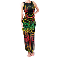 Cook Islands 15 Stars Family Matching Tank Maxi Dress and Hawaiian Shirt Kuki Airani Polynesian Tribal Wave Tattoo