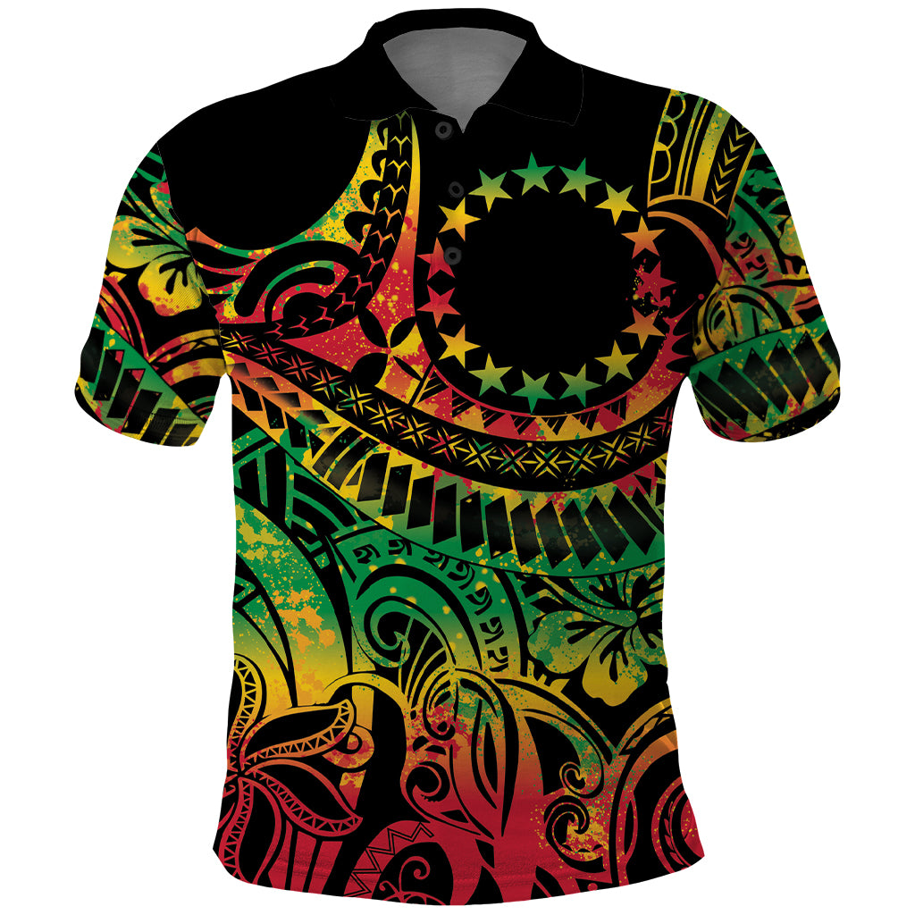 Cook Islands 15 Stars Polo Shirt Kuki Airani Polynesian Tribal Wave Tattoo